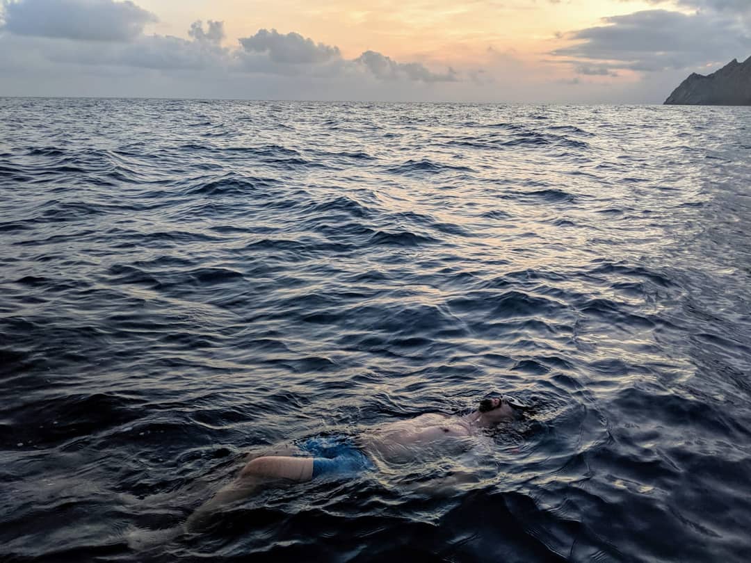 Took a dunk in the Mediterranean, Anjali was there to capture it.